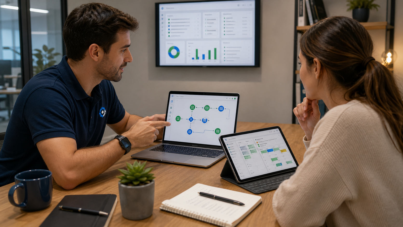 Mentoría tecnológica con automatización de procesos y planificación